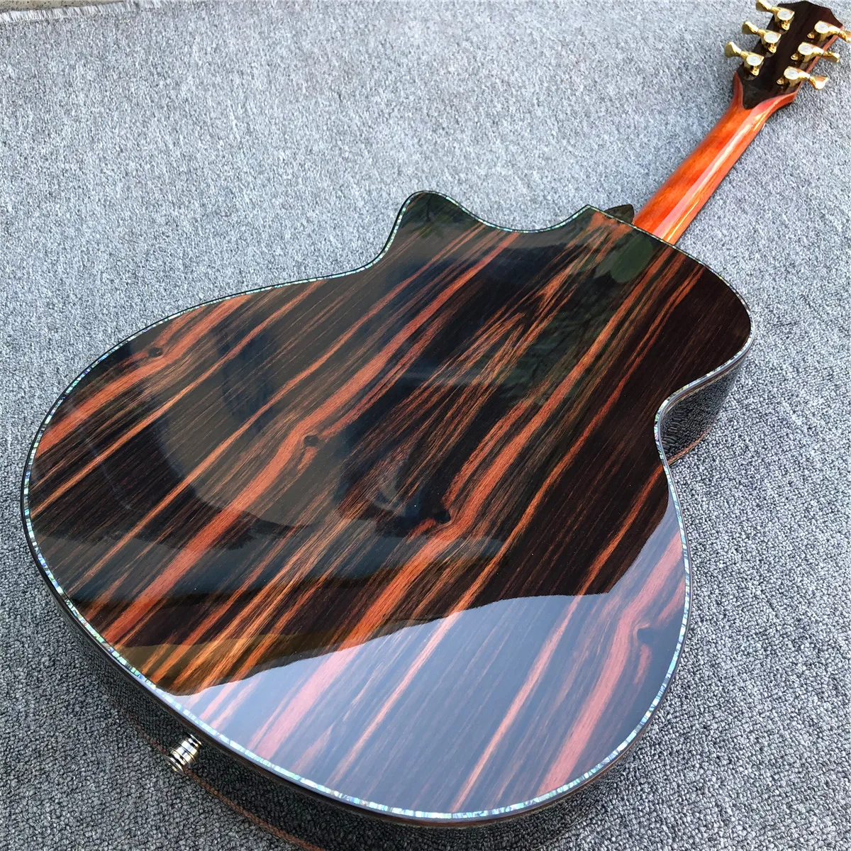 41 Inch Orange Solid Spruce PS14 Acoustic Guitar Abalone Inlays Ebony Fingrerboard Cocobolo Body