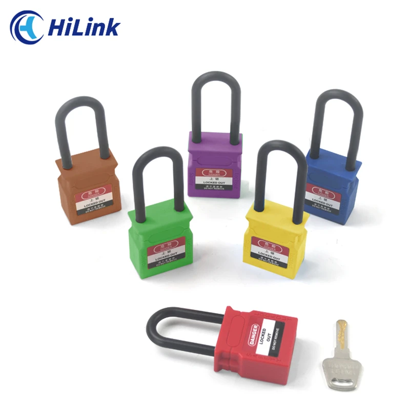 Upgrade Design Lock Body,High Security LOTO Lockout Device,38mm Nylon Shackle Safety Padlock With Master Key