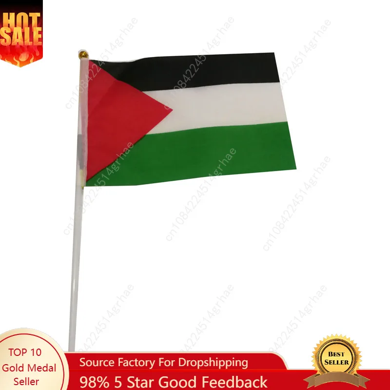 Palestine Hand Waving Flag Palestinians Small Mini Hand Held Flags 10 Pcs  Sporting Event Support Handheld Flag