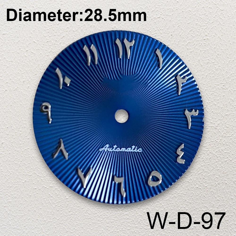 Арабский циферблат с логотипом S 28,5 мм, подходит для NH35/NH36, японские автоматические часы с вертикальными линиями, аксессуары для часов