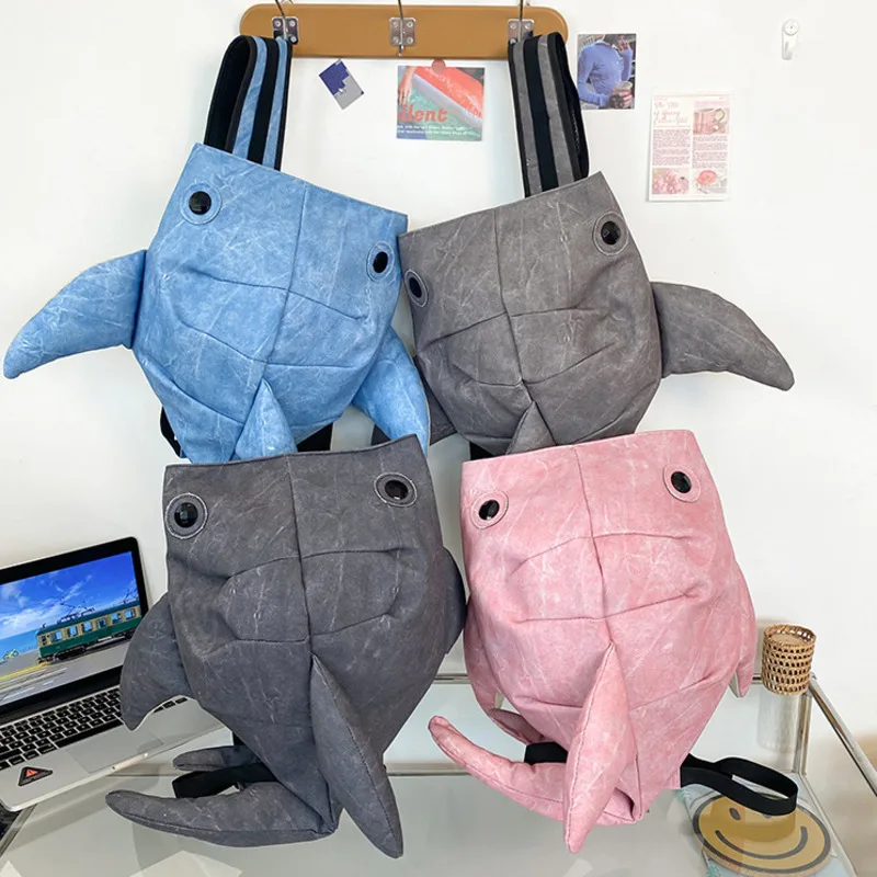 

Funny Whale Shark Shape Backpack Durable Large Capacity Travel Bag Women Men Cute Outdoor Cartoon Knapsack Student Schoolbag