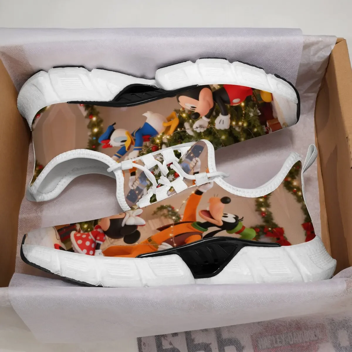 أحذية رياضية كاجوال قابلة للتنفس من ديزني لعيد الميلاد ميكي ميني جوفي، أحذية رياضية خفيفة الوزن للرجال في الهواء الطلق