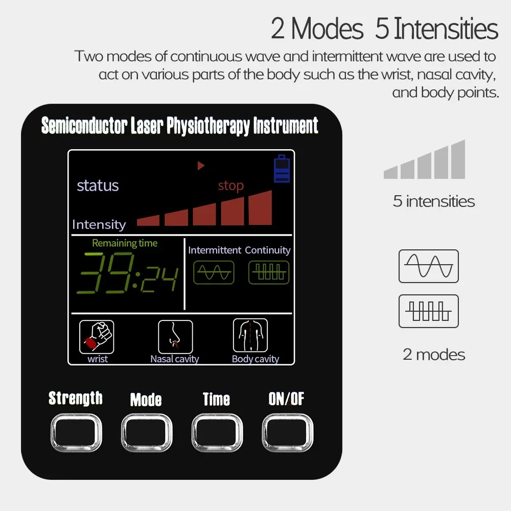 650nm 12/7 Holes Laser Therapy Watch LLLT Diode Sinusitis Wrist Device Treatment Hyperlipidemia Hypertension Diabetic Rhinitis