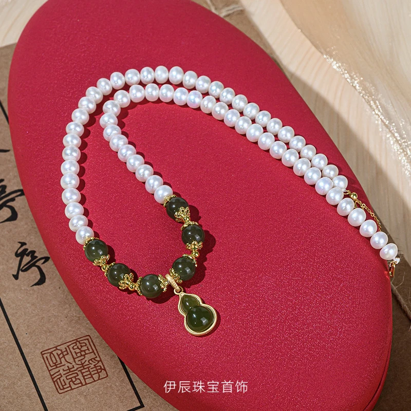 

Freshwater pearl necklace and Tianyu mother model extended S925 silver clavicle chain