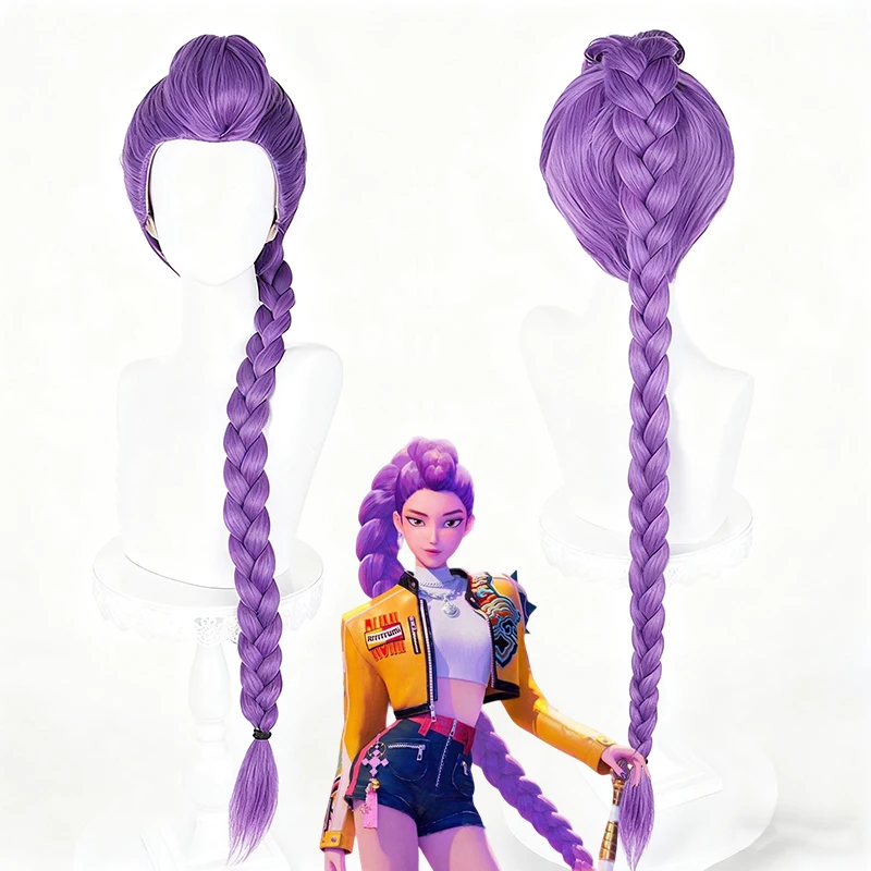 

KPop Demon Hunters Косплей Парик Аниме Мира Руми Зои Охотники Демонов Фиолетовый Черный Красный Длинные Волосы Парики Хэллоуин Косплей Костюм Опора