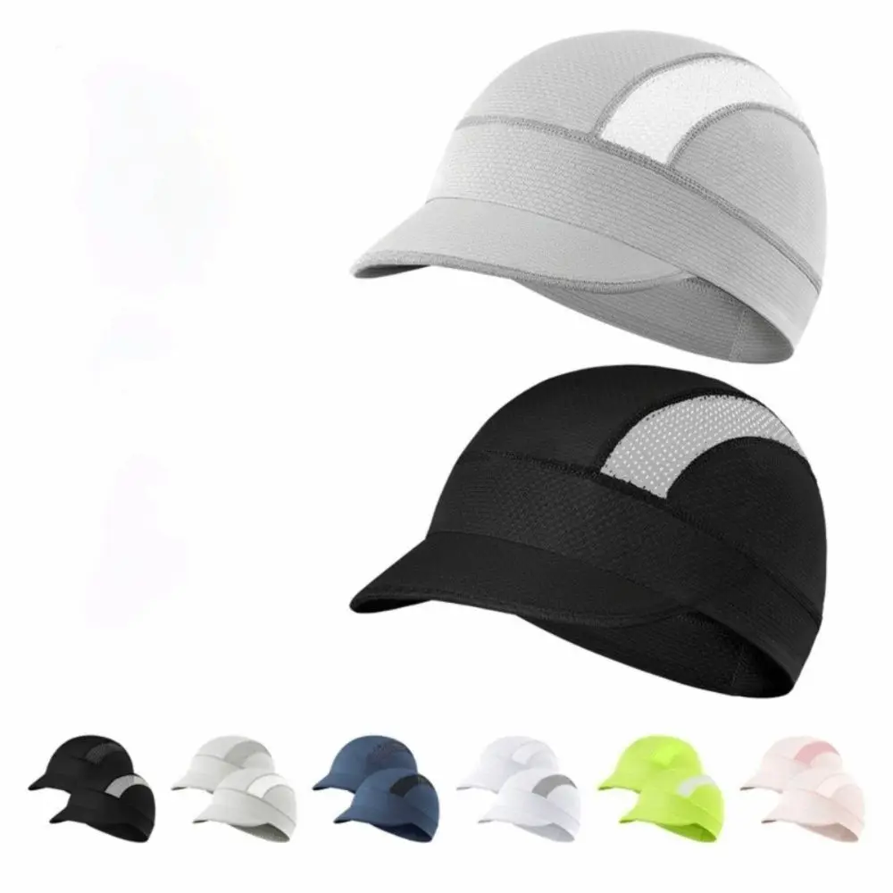 Breathable Mesh Cycling Caps Small Brim Thin Design Sports Sunhat Sweat Absorption Polyester Material Running Hat Cycling Sport