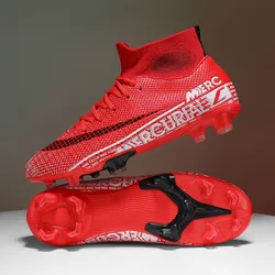 Hot Sale Fashion Red Football Boots for Men Women Original Professional Soccer Shoes Men Trainers Long Spikes Futsal Sneakers