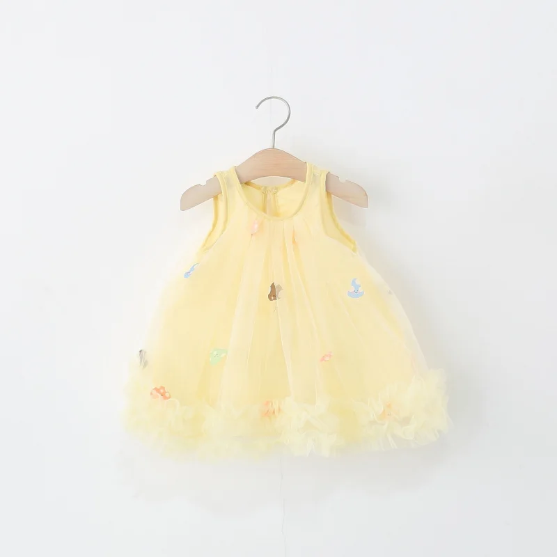 Girls' Sleeveless Dress for Summer, Sweet and Cute Mesh Princess Tank Dress for Baby Girls, Fashionable