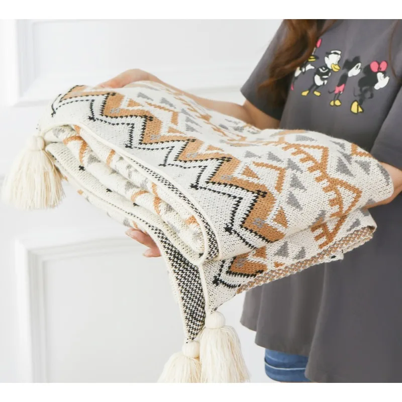 

1 шт., богемное одеяло для сна, легкое украшение для путешествий, кемпинга, дивана, роскошное мягкое одеяло для офиса и домашнего декора