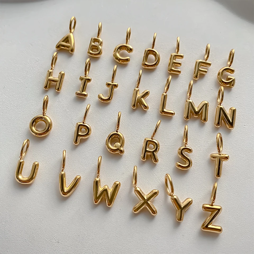 EMANCO Edelstahl 3D Bubble Alphabet Anhänger Minimalistischer Stil Buchstabenelemente DIY Halskette Armband Schmuckherstellung – Detail 3