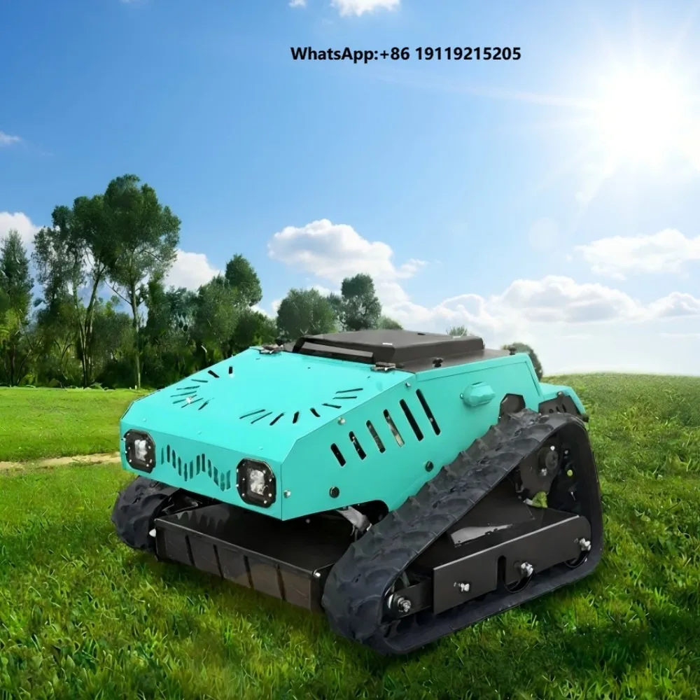 29in Cutting Width Industrial Grade 4-Stroke Petrol Powered Remote Control Small Crawler Lawn Mower for Orchard & Home Garden