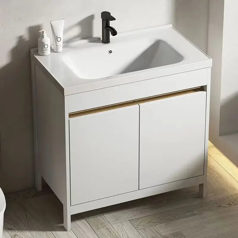 Space aluminum floor-to-ceiling wash basin cabinet combination washbasin countertop integrated