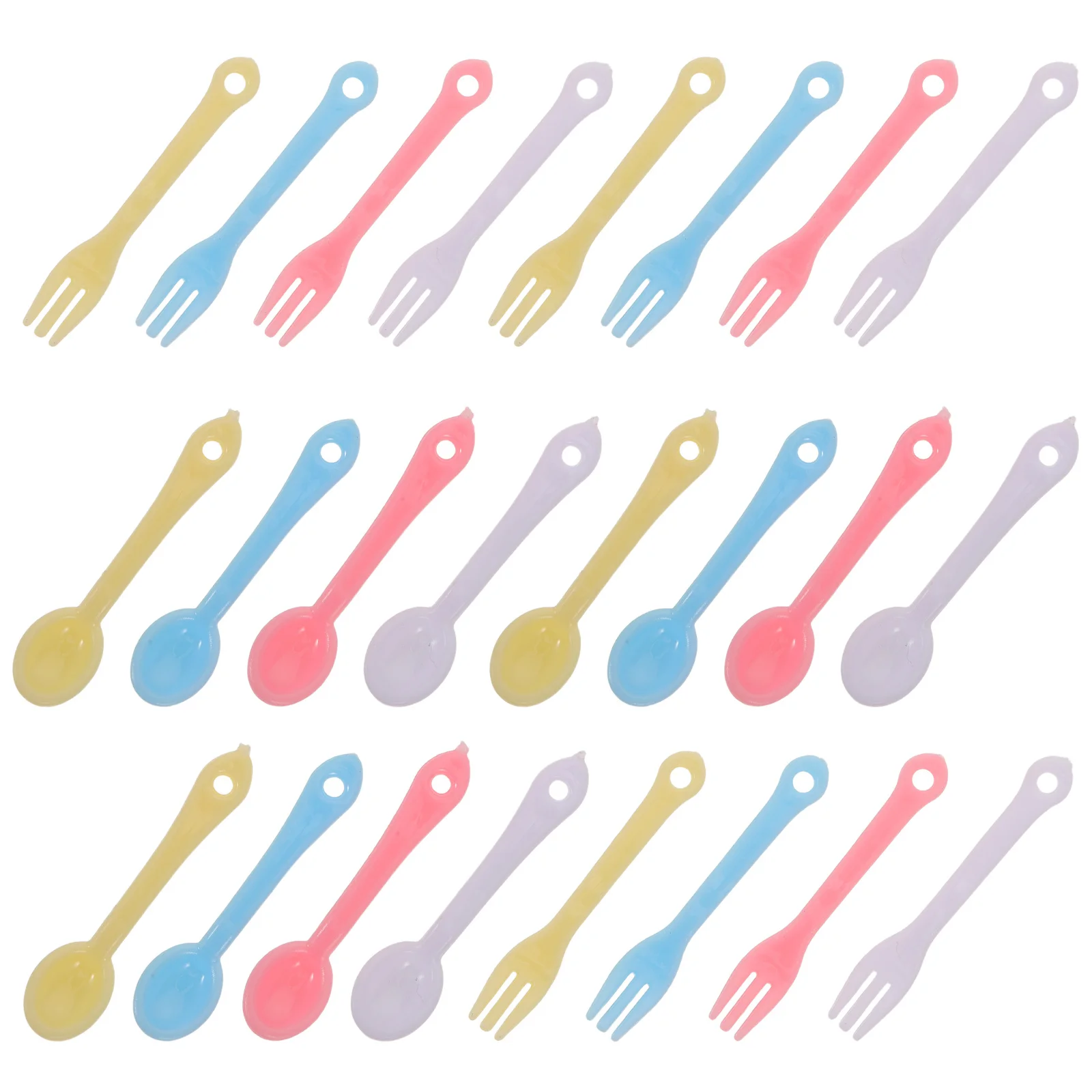 40 conjunto de utensílios de mesa em miniatura coloridos minúsculos mini garfos colheres mini acessórios de cozinha pequenos utensílios de servir