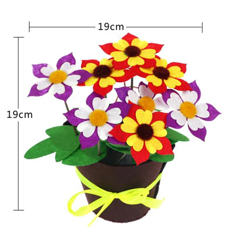 Artesanal Flor Fazendo Kit Crianças DIY Handmade Flower Pot Potted Plant Craft Brinquedos Montessori Ensino Aids Toy das crianças