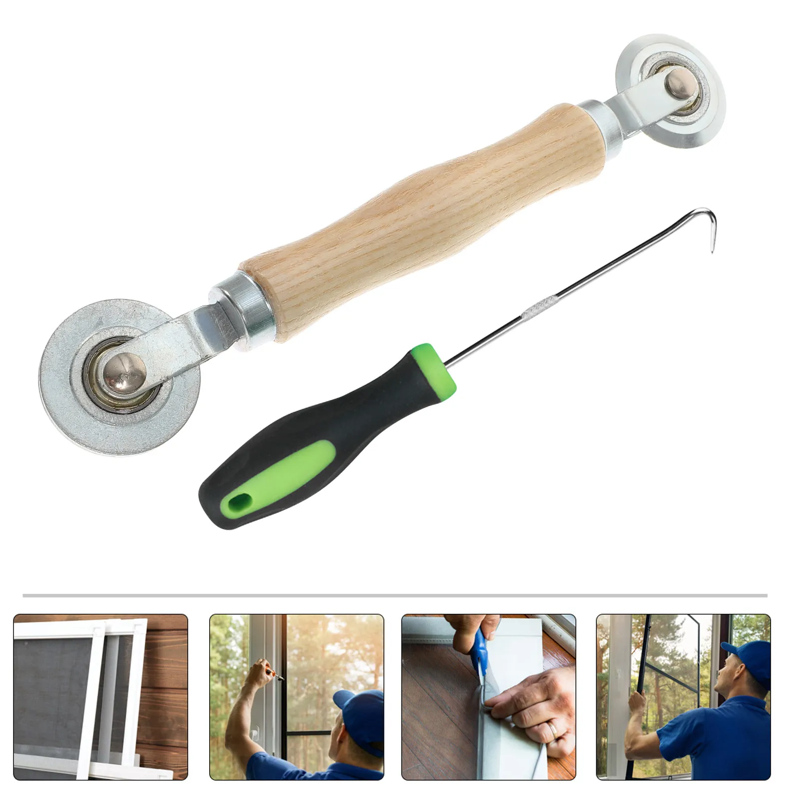 

Набор инструментов для установки и ремонта оконных сеток: роликовый инструмент из нержавеющей стали, крюк для подшипников, инструмент для прокатки, комплект для ремонта экранов, для окон