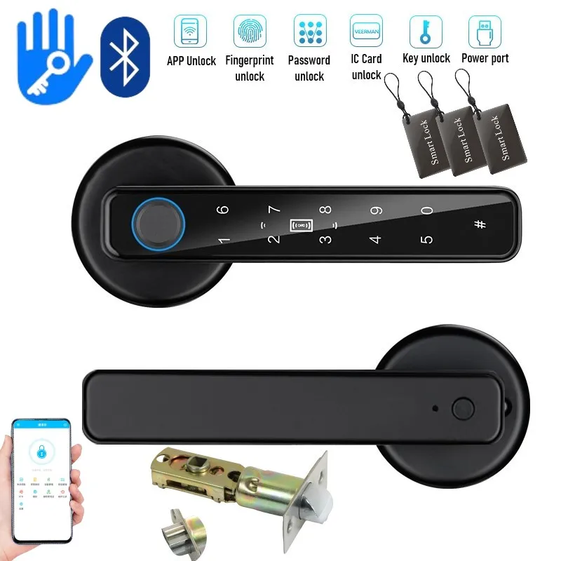 TTLOCK BLE Fingerprint Door Lock Smart Digital Electronic Lock Password Key IC Card APP Remote Unlock Metal Smart Lock Door