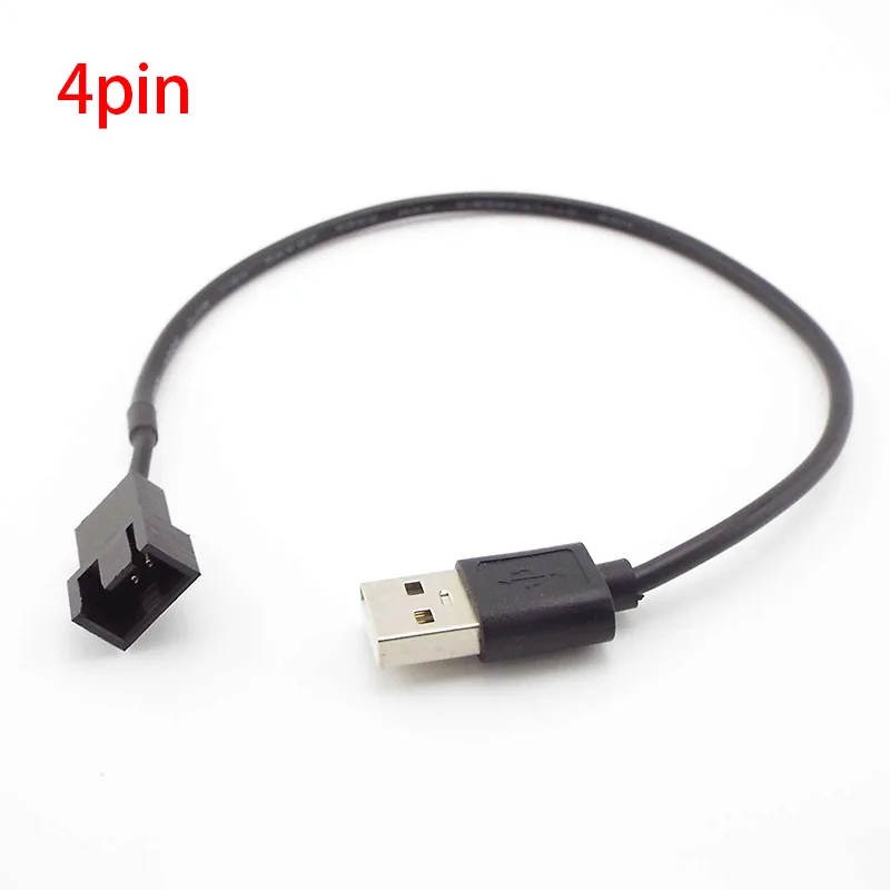 New PC 5V 30cm 3-Pin / 4-Pin Computer PC Fan Power Cable Connector Adapter Connect 3pin Or 4pin Fan To USB Adapter Cables 22AWG