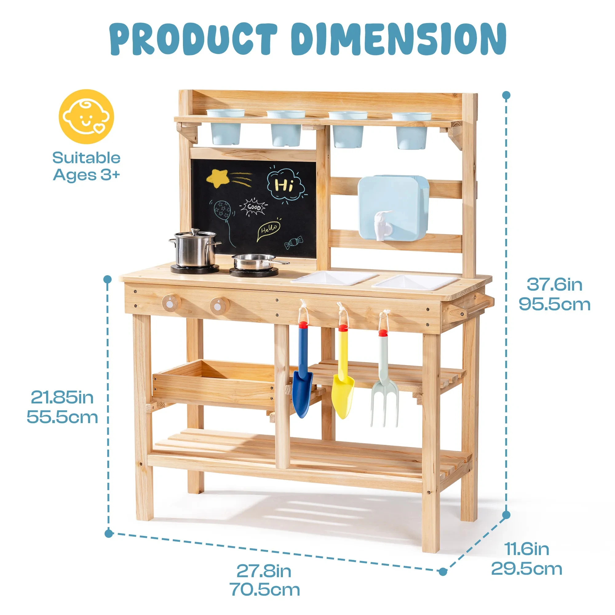ROBUD Holz-Gartenküche für dra – Kids Outdoor Chalkboard Bewertung und Preis