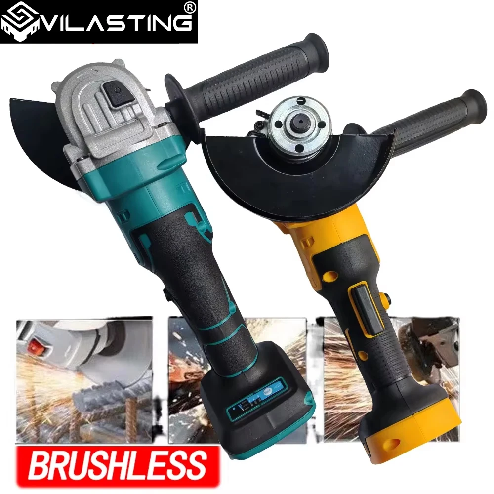 VILASTING M14 Brushless Electric Angle Grinder 100MM/125MM Cutting Woodworking Tool Variable Speed For Makita 20v Battery Pin