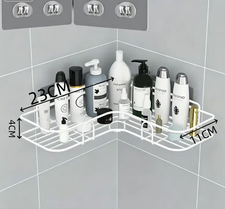 Homefish Wall Mount Stainless Steel Shower Corner Rack Bathroom Storage Shelf for Toiletries Cosmetics - view 6