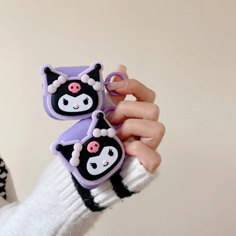 Cute cartoon Sanrio Kuromi etui ochronne na AirPods 1/2 Pro, 3, i Pro2 wygodne do przenoszenia