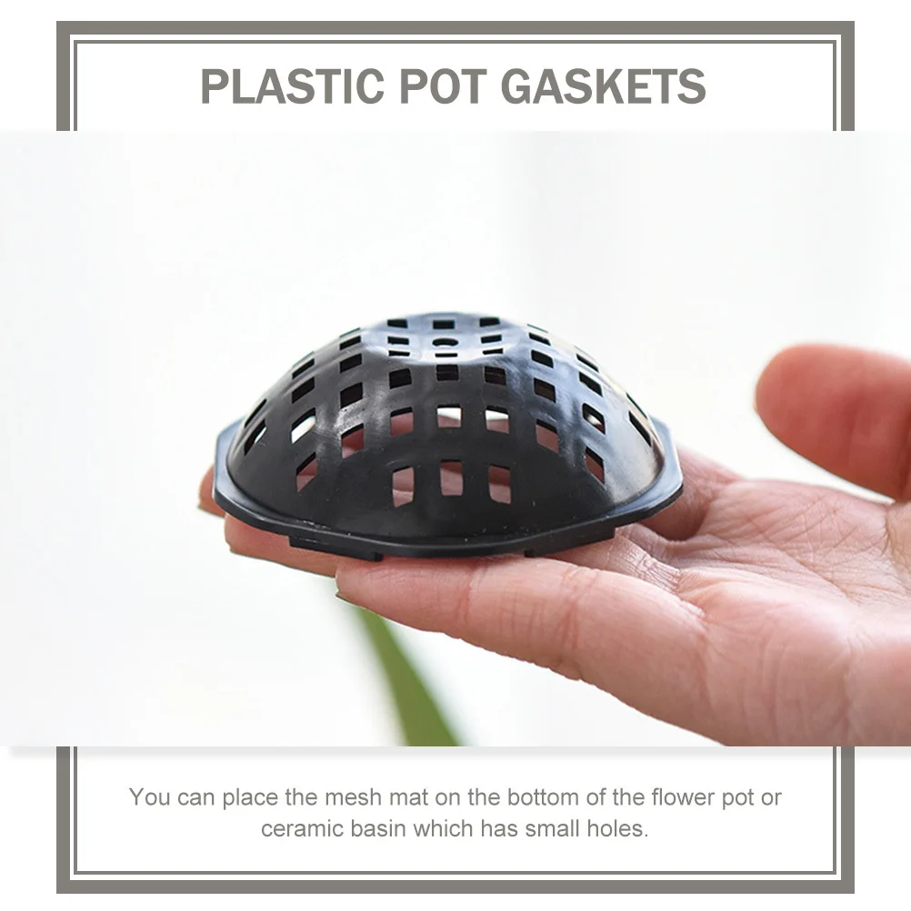

20pcs Flower Pot Hole Mesh Pads Pp Material Reusable Lightweight Drainage Gasket For Soil Retention Breathable Planter Bottom