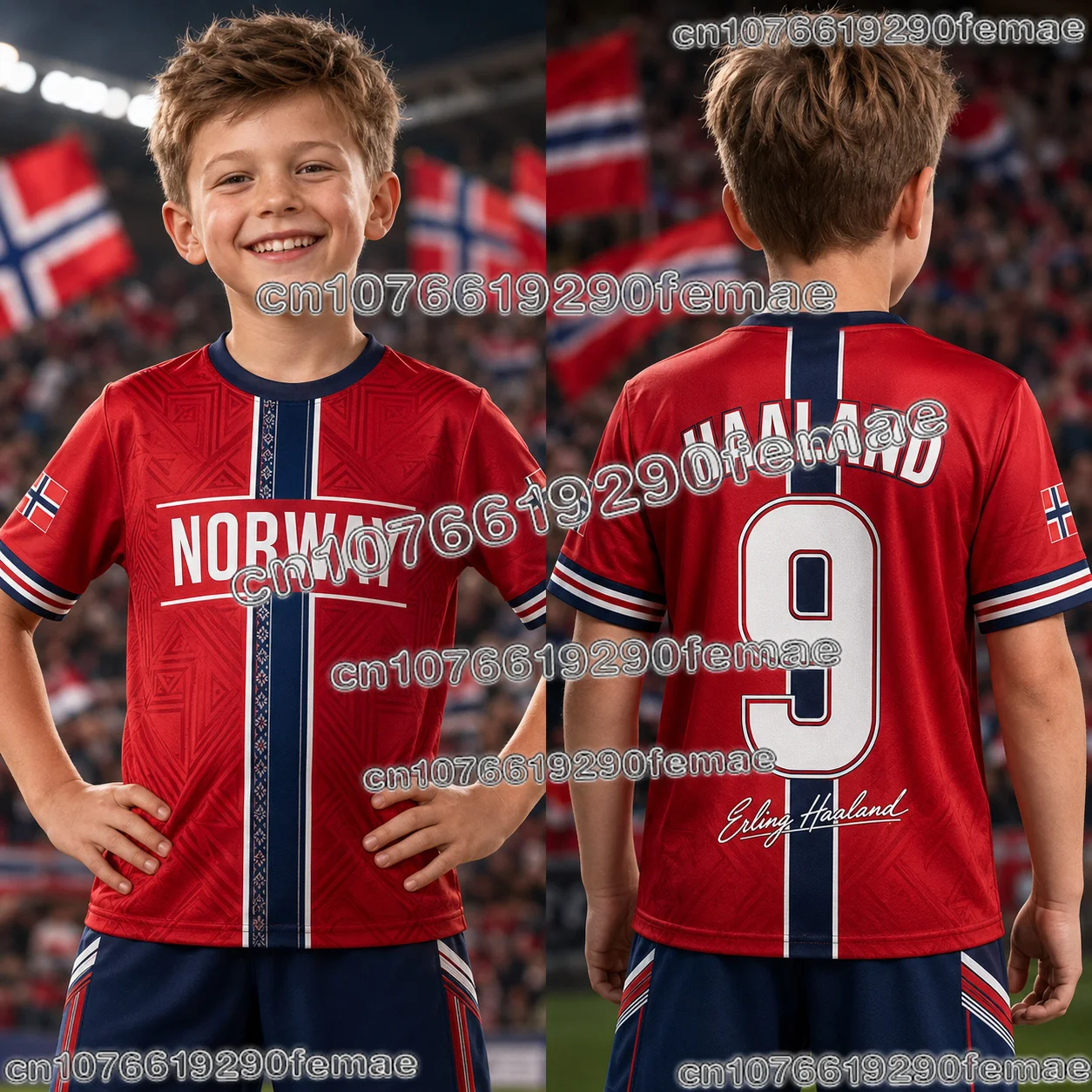2026 New Kids Haaland No.9 Football Jersey Soccer Shirt Norway Fan T Shirt Breathable Quick Dry Sportswear Outdoor Training Wear