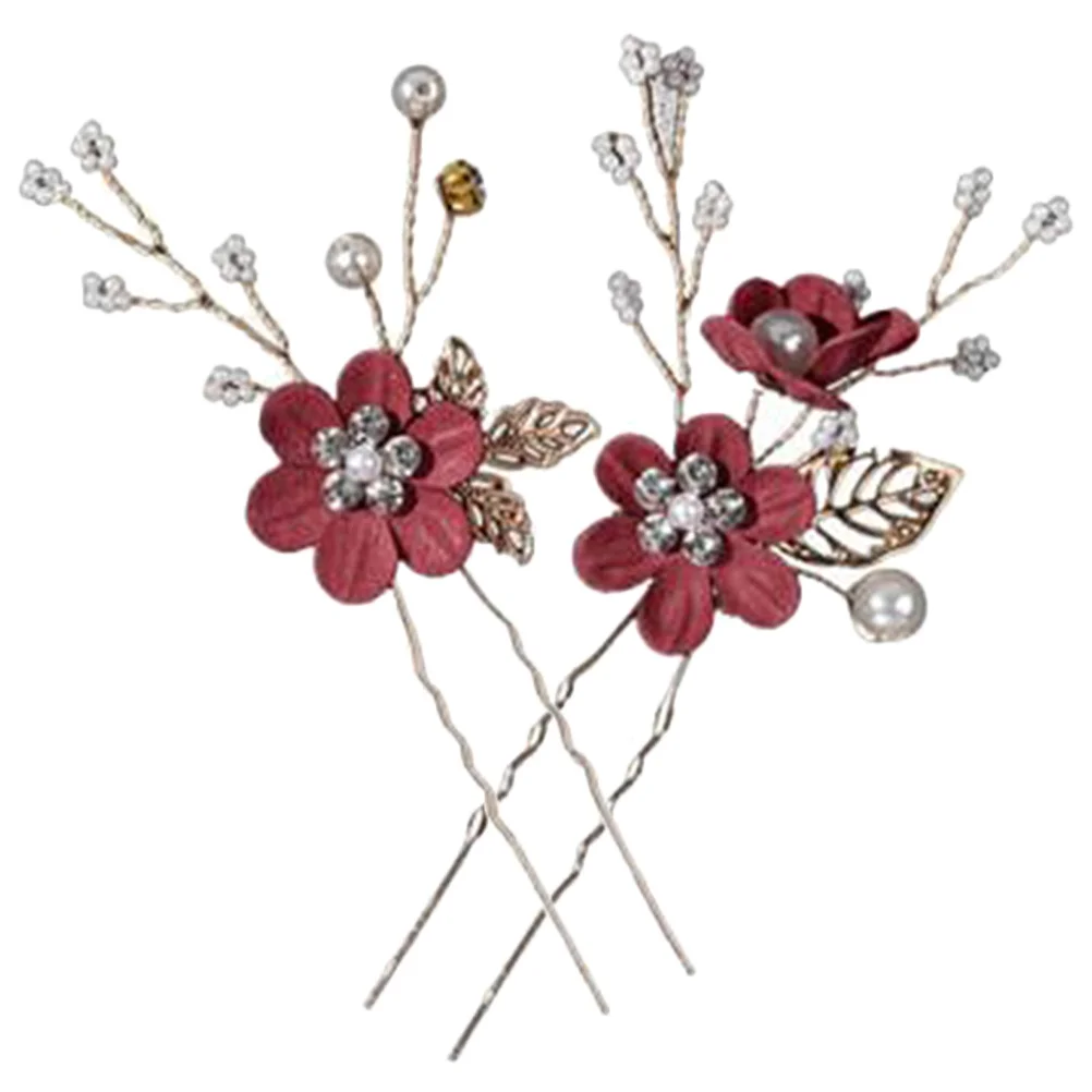 

2Pcs Bridal Hairpins for Wedding Bride Elegant Flower Hair Accessories Delicate Hair Jewelry for Women Wedding Hairpieces
