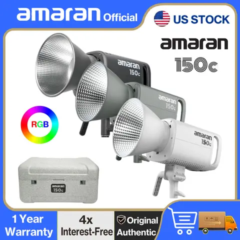 Amaran 150c RGBWW LED Luce video Luci fotografiche 2500K-7500K per TikTok Live Streaming Photo Video Registrazione di Aputure