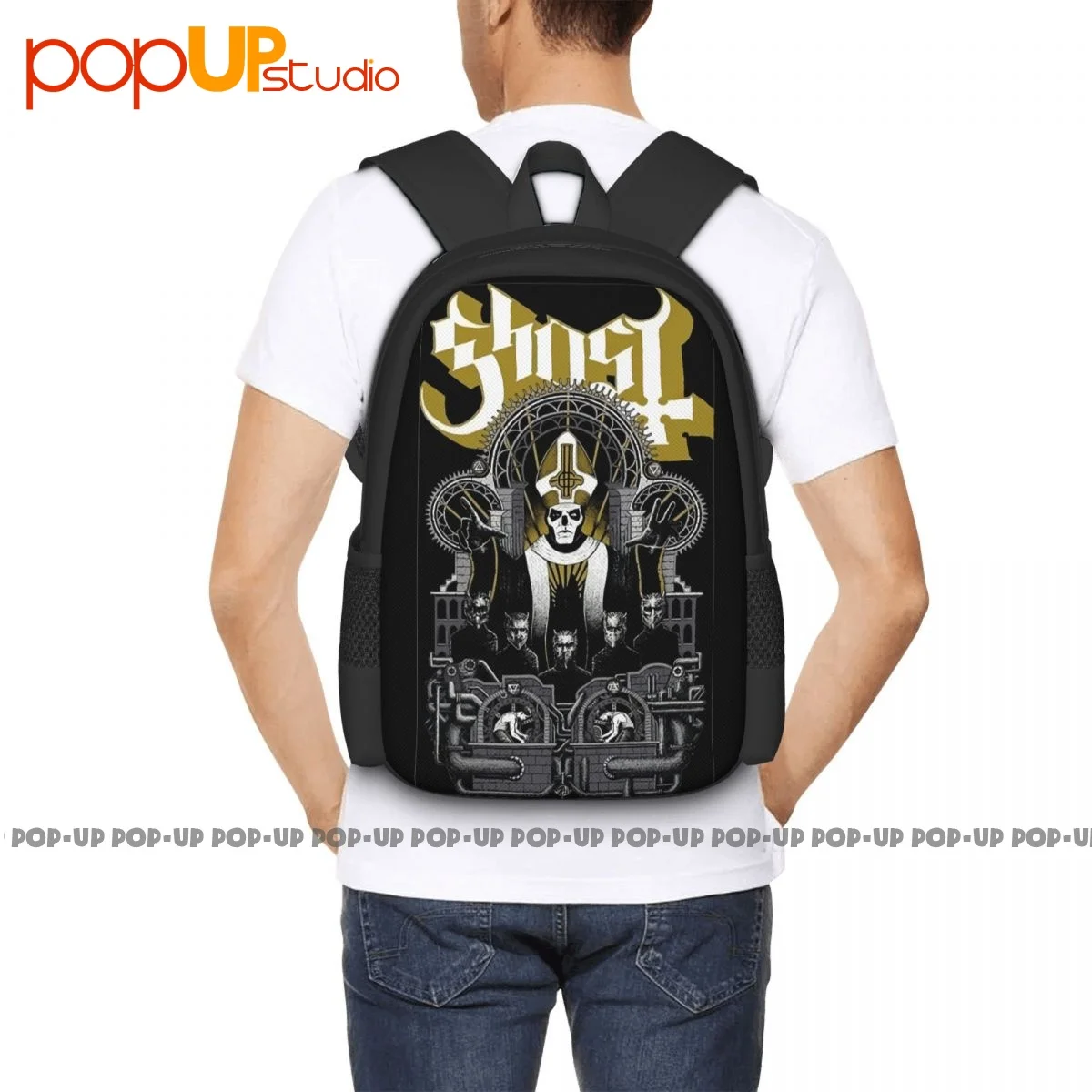 Ghost Bc Band-mochila de Metal negro para padre, bolsa deportiva de entrenamiento con estampado de gran capacidad, para correr al aire libre, 2016