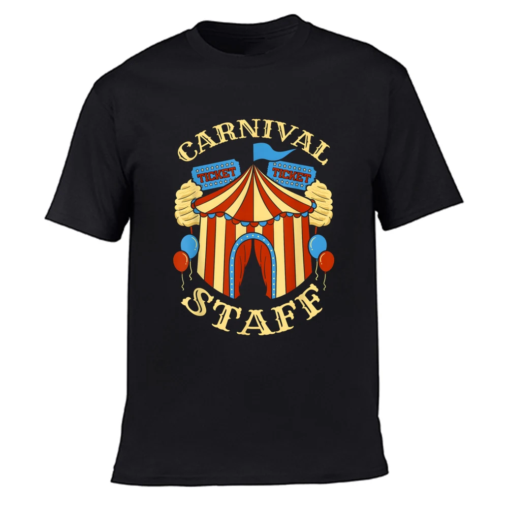 Carnival Staff Circus Event Security T-Shirt Vintage Circus Strongman Costume T-Shirts Carnival Crew Men Shirts Outfits