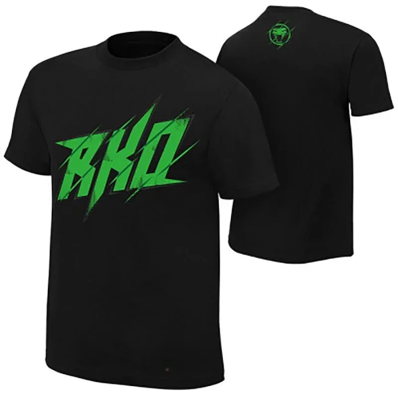 WWE Latest Gym T-shirt High Quality Wrestling Short Sleeve Men Loose Crew Neck Print Ring Pkt T-shirt Fashion Summer Top