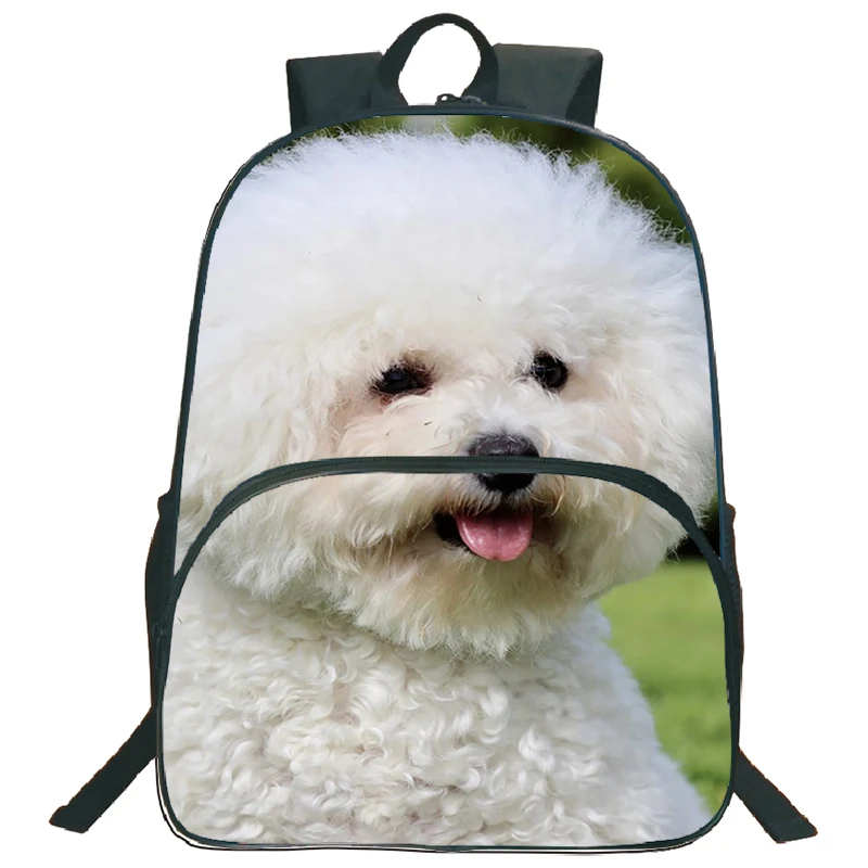 Mochila Bulldog de grande capacidade para meninos e meninas, bonito cão Husky, bolsa de escola para crianças, mochila adolescente