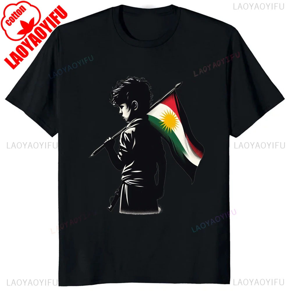 Free Kurdistan Freedom T-shirt Cotton Short Sleeve Casual Fashion Loose Man Tshirt Streetwear Breathe Comfort Hip Hop Women Tees