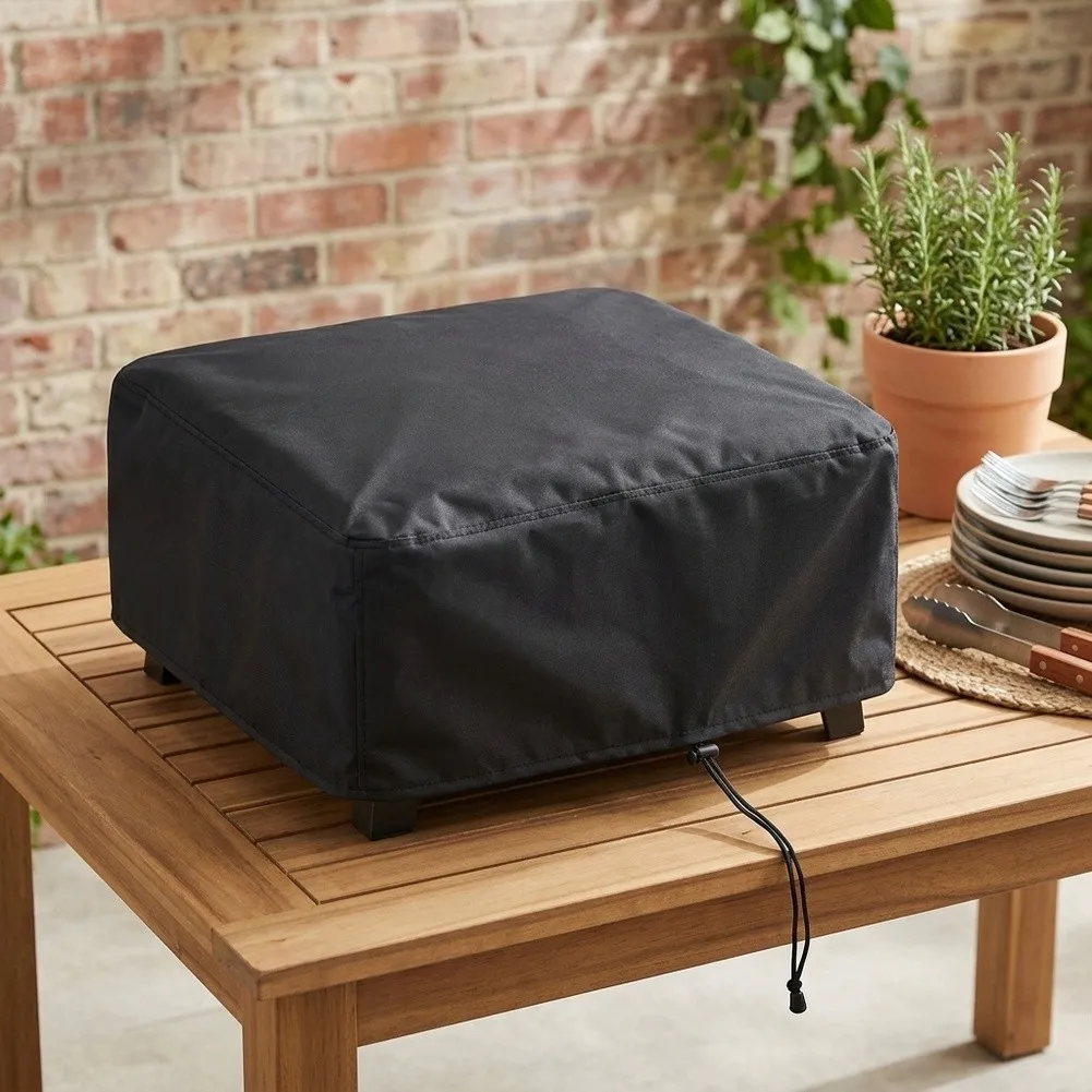 Waterproof Outdoor Cover for Plancha and BBQ For Grills with 420D Fabric Sealed Seams and Adjustable Drawstring Base
