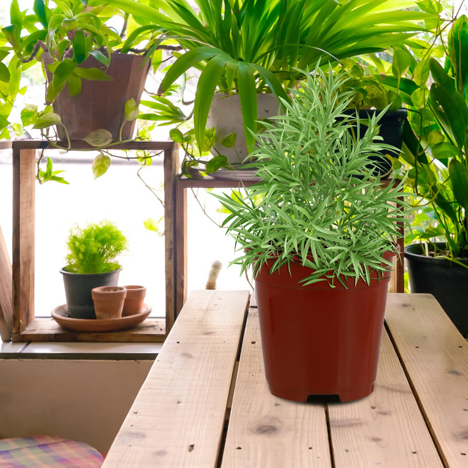 

15pcs Root-Control Flower Pots Durable Resin Garden Planters Sturdy Nursery Planters For Balcony Kitchen Gardening