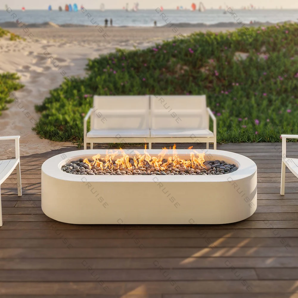 

CRUISE Bbq Fire Pit Freestanding Round Villa Garden Affordable 120/140/160cm Wood/Gas/Alcohol Furnace Core Firepit for Outdoor