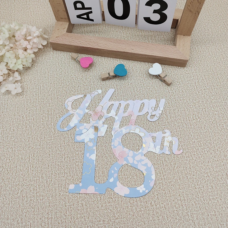 2022 New Happy 30th 40th 50th 60th 70th 80th Birthday Word Metal Cutting Dies for Scrapbooking Letter Phrase Stencil Card Making