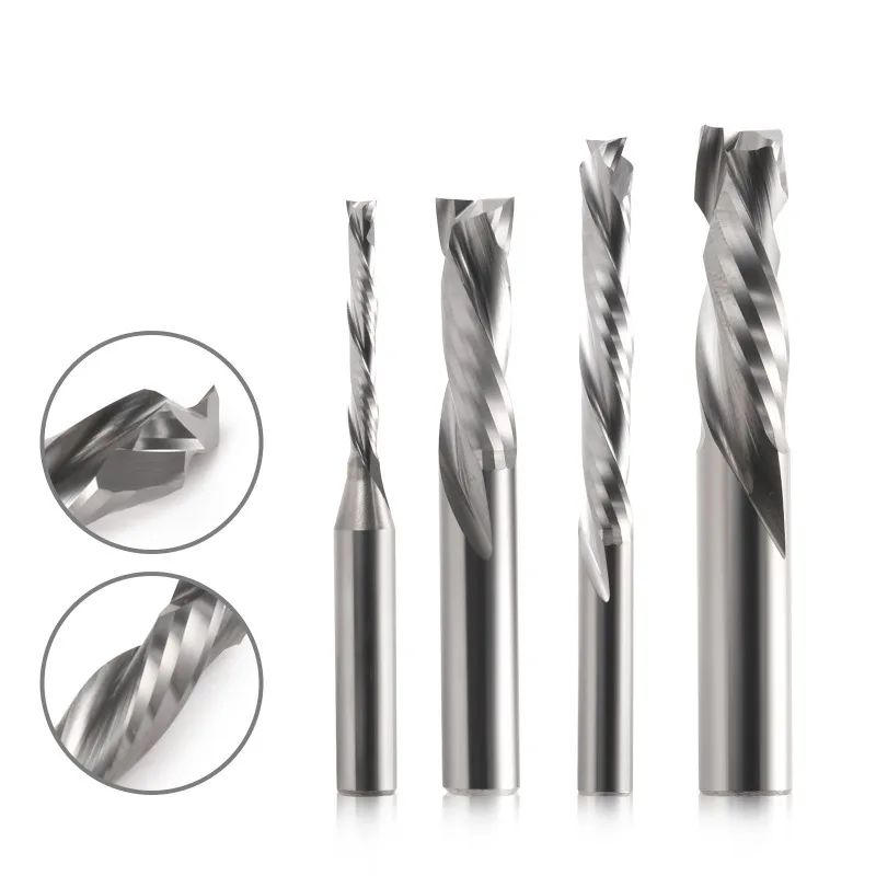 Two‑Flute Composite Carbide End Mill CNC Router Bit for Wood Particle Board Cutting