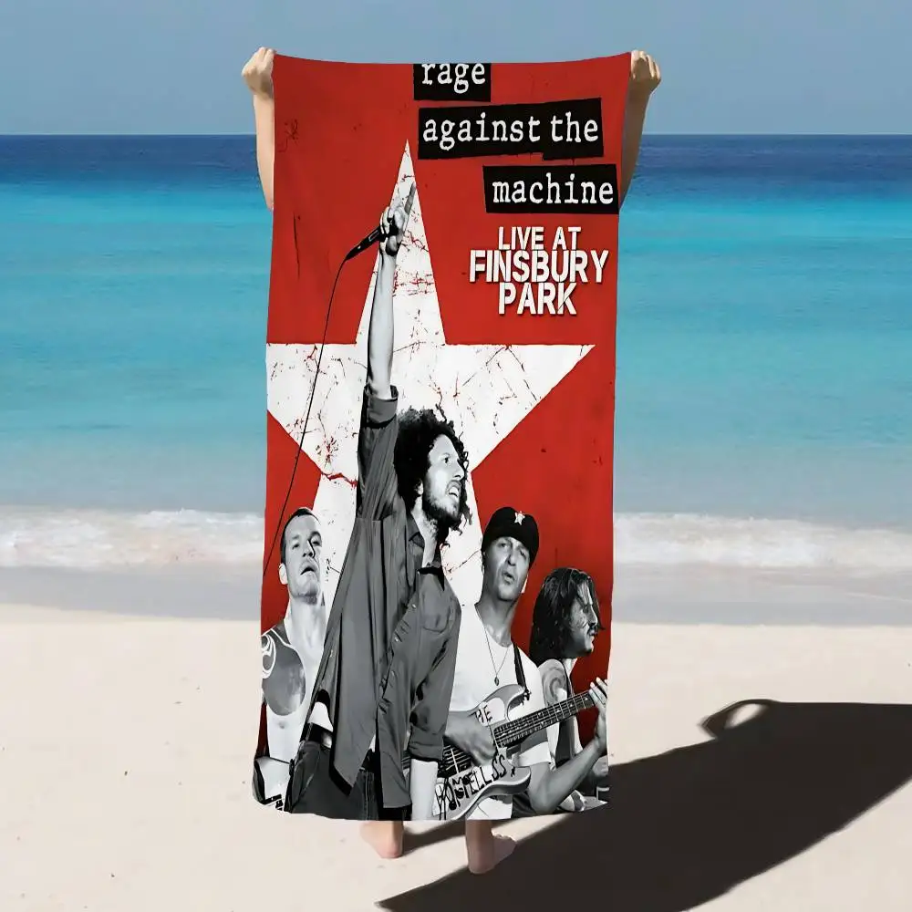 Band R-Rage A-Against T-The M-Machine Beach Towel Colorful Bath Towels for Girl Microfiber Quick Dry Custom Sand Free Gym Pool