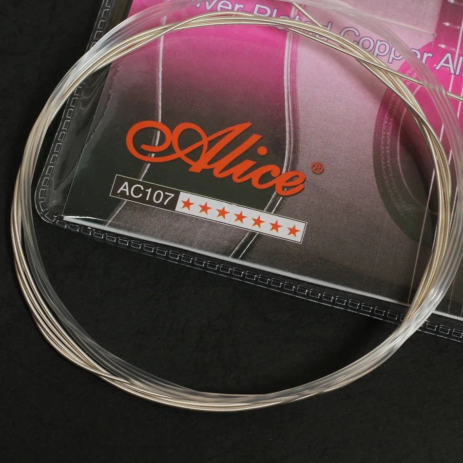 Alice A107-N/H 1st-6th Classical Guitar Strings Set Clear Nylon Core Silver Plated Copper Alloy Wound High/Normal Tension
