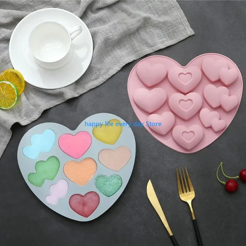 

T8UC Different Heart Chocolate Fondant Mold Diy Baking Manual Dripping Mold