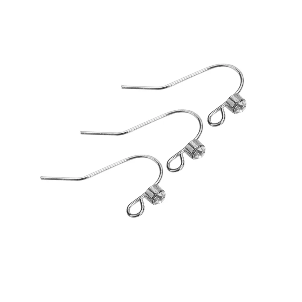 

20pcs U-Shaped Ear Hook Accessories Diy Jewelry Supplies Rhinestone Inlaid Earring Making Materials Golden Copper Resistant