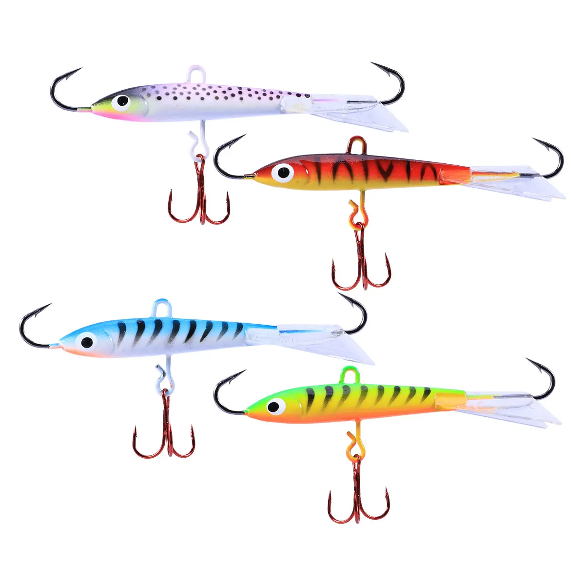 

4pc Mini Metal Fake Fish Bait Fishing Lures Artificial Baits for Bass Pike Aspius Yellow Perch Black Bass High Simulation