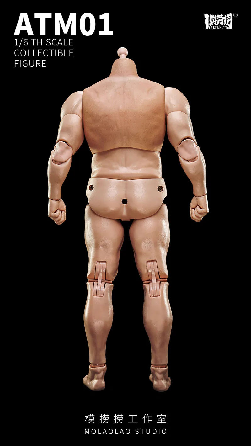 Atm01 1/6 hiperarticulação corpo de soldado móvel masculino forte músculo normal/tatuagem versão figura de ação boneca brinquedos para hobby coletar