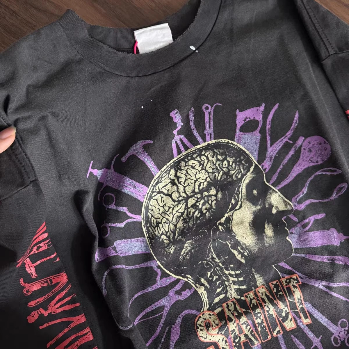 Saint Human Anatomy Diagram Long Sleeved T-Shirt Men Women Best Quality T Shirt Top Tee