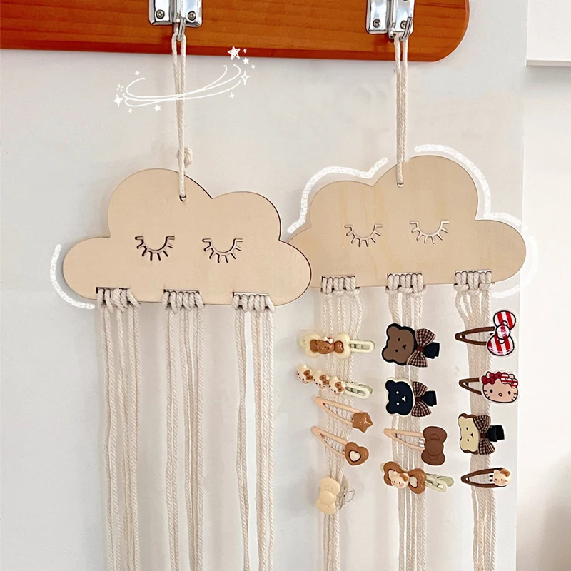 Nuvole tavola di legno fermaglio per capelli per bambini accessori per capelli Storage organizing Hanging accessori fai da te Kit decorazione della