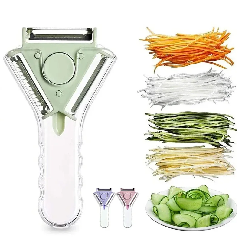 WXCOO Peeler Home Kitchen Tool Julienne Vegetable 3-in-1 Fruit Melon Cucumber Carrot Potato Multifunction Grater Slice