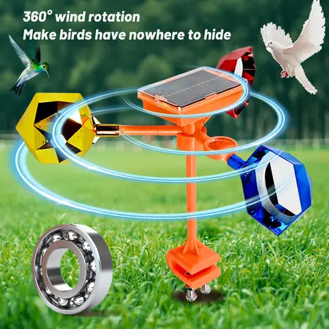 Birds Reflect Deterrent Solar Powered Visual Voice Bird Scare Reflective Device for Outdoor Garden Yard