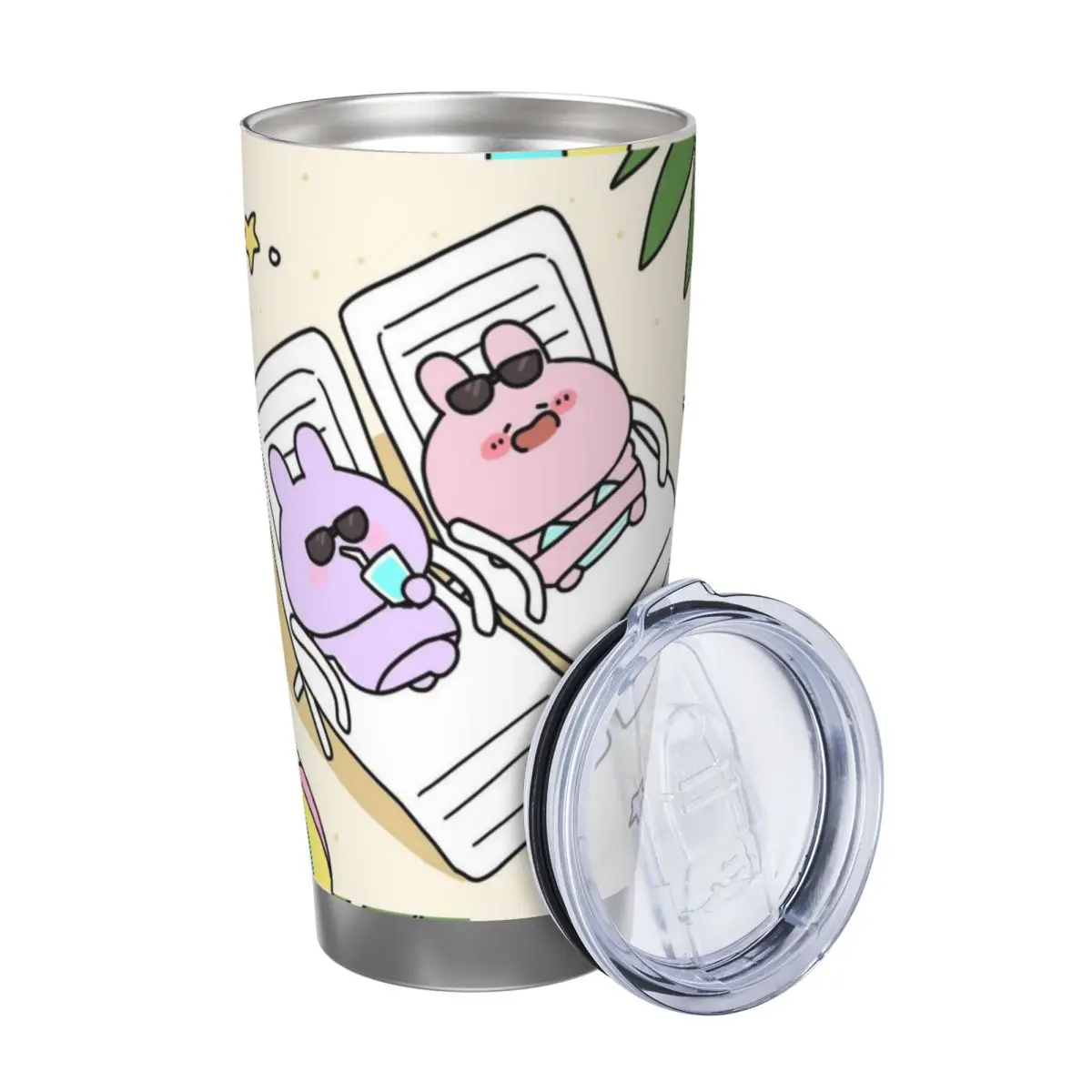 Asamimichaan Cute Asamimi 20oz Cup Large Capacity Car Mug Leak-proof Juice Coffee Cup Food Grade